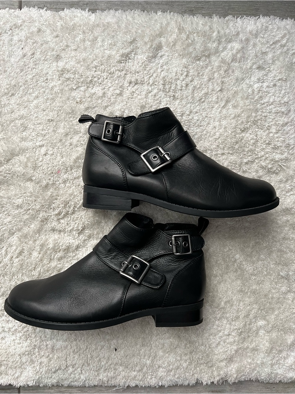 Vionic Black Buckle Ankle Booties